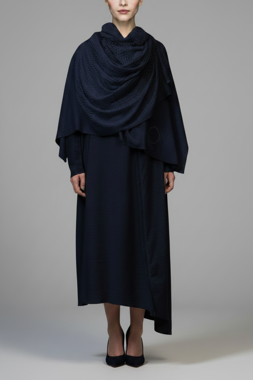 PLAIN CORNICE STOLE［WOOL］SOLID COLOR (WHITE)