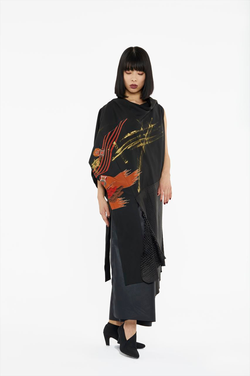 KIMONO PONCHO DRESS［SILK］ #mgakimono