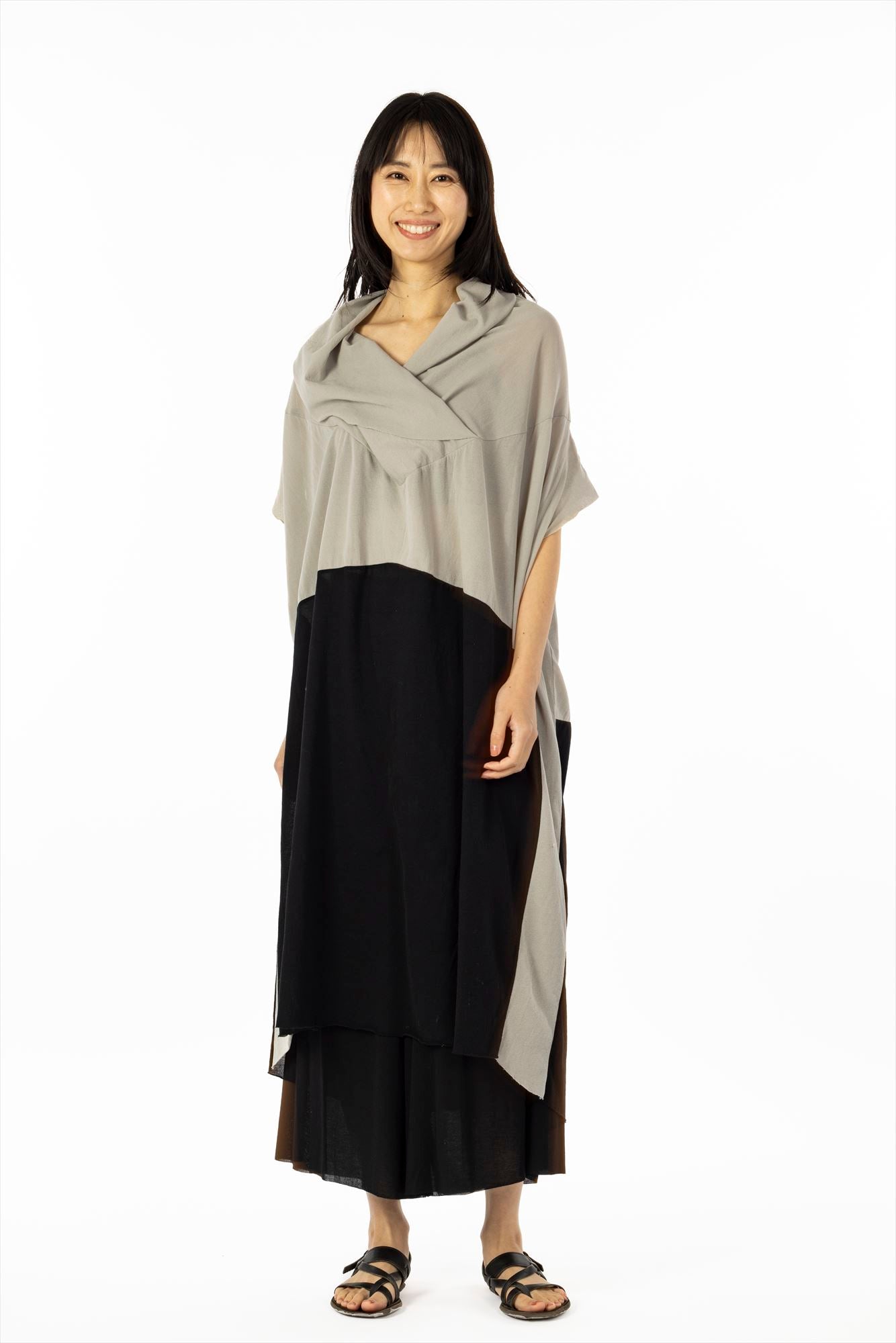 3 WAYS HOODED ONE PIECE［COTTON］BLOCK COLOR