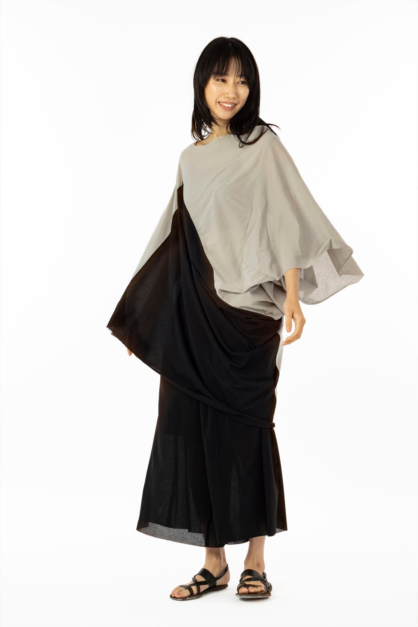 3 WAYS HOODED ONE PIECE［COTTON］BLOCK COLOR