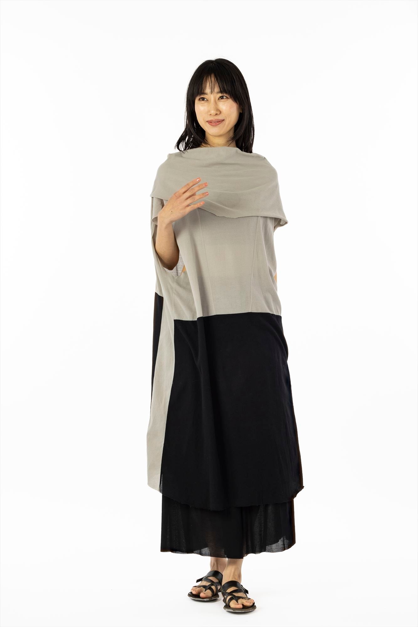 3 WAYS HOODED ONE PIECE［COTTON］BLOCK COLOR