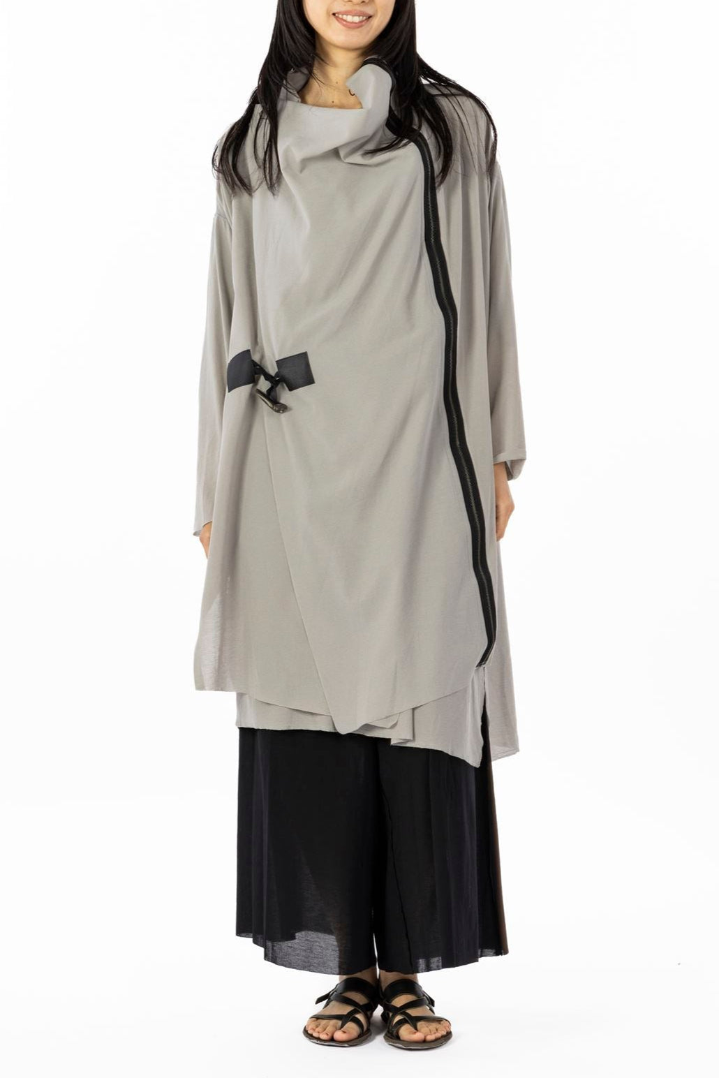 COAT STOLE［COTTON］SILVER GRAY with PANEL