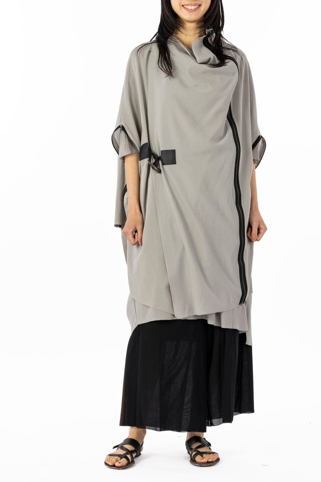 COAT STOLE［COTTON］SILVER GRAY with PANEL
