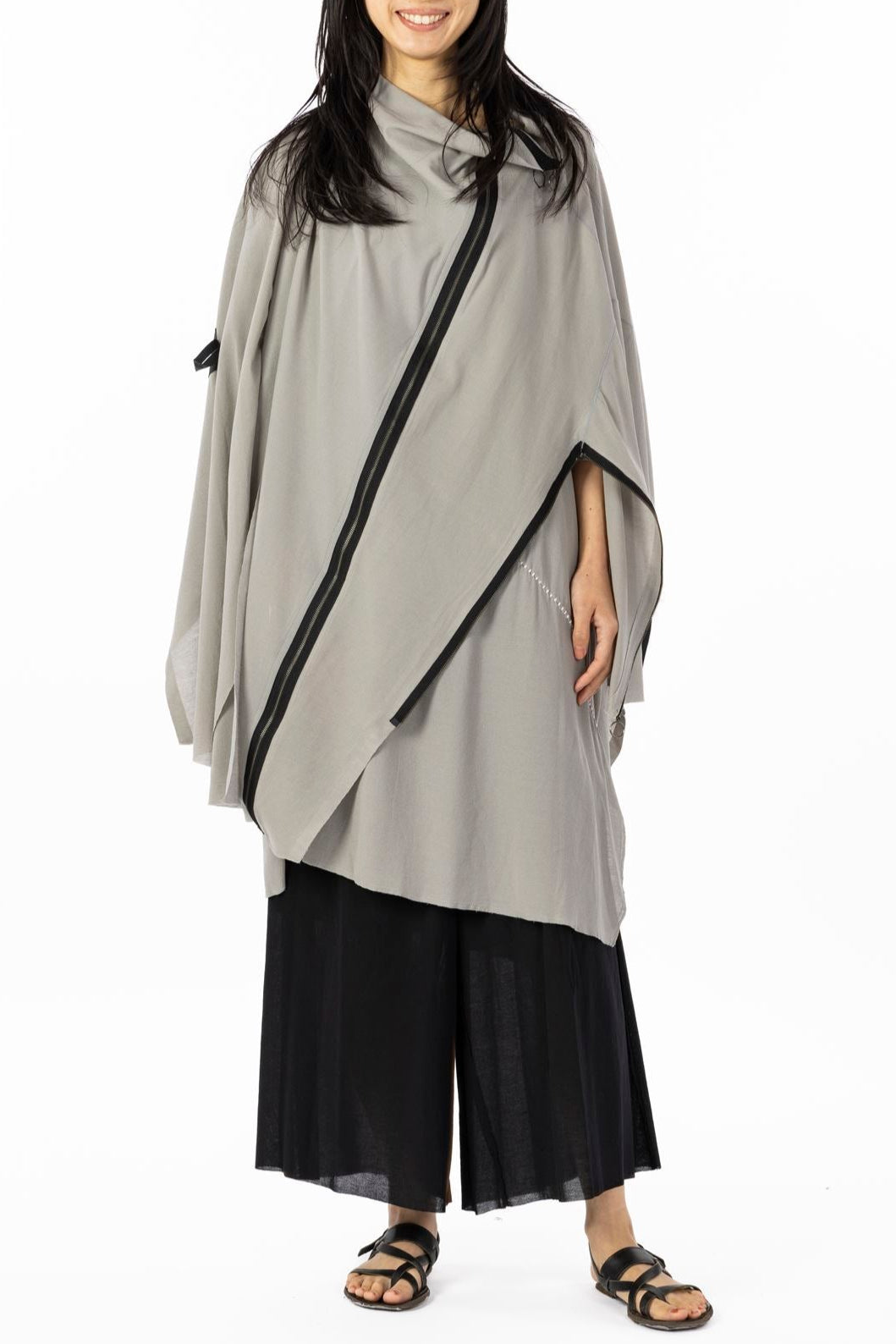 COAT STOLE［COTTON］SILVER GRAY with PANEL