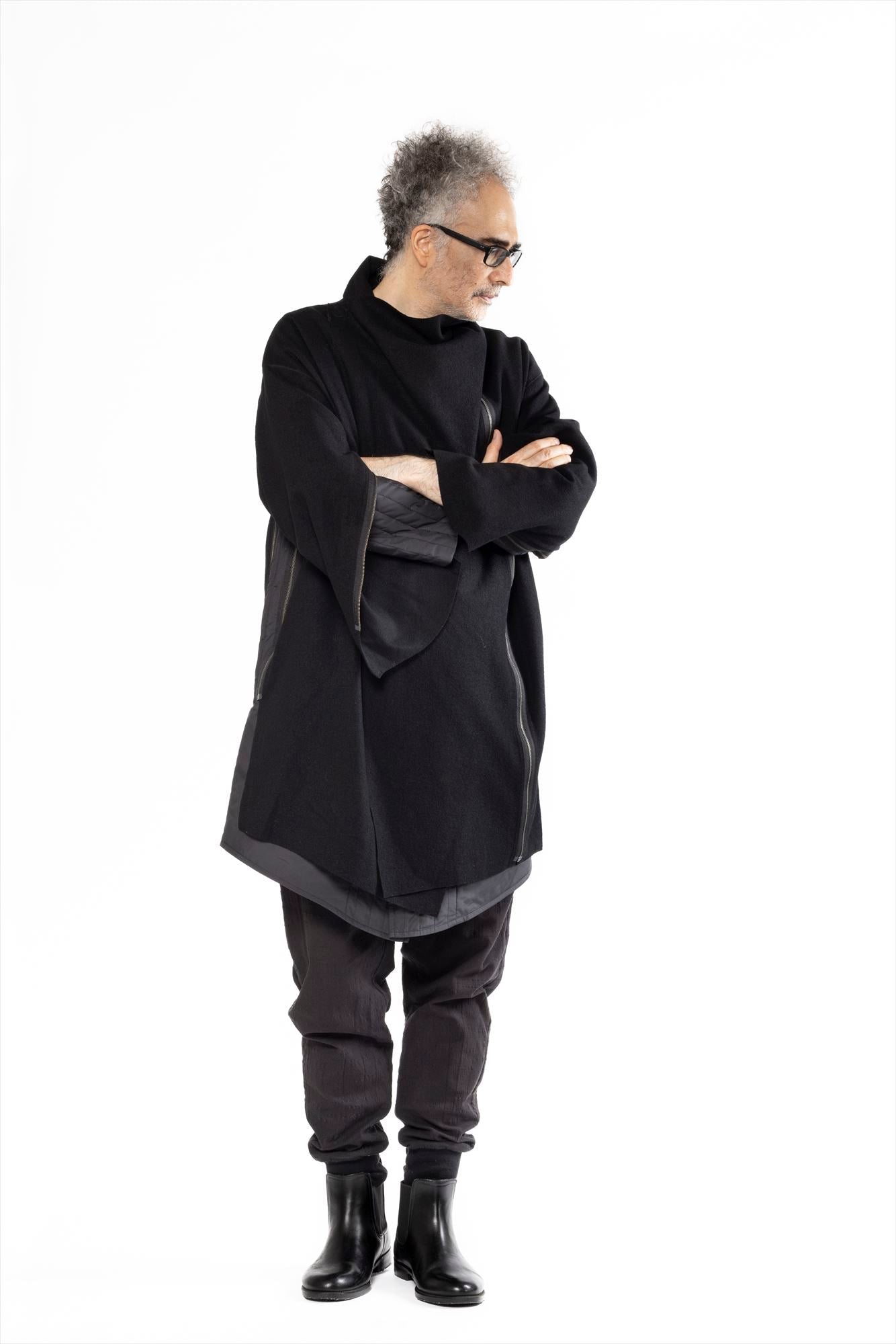 (PAIR IN SET) COAT STOLE WOOL + QUILT INNER COAT