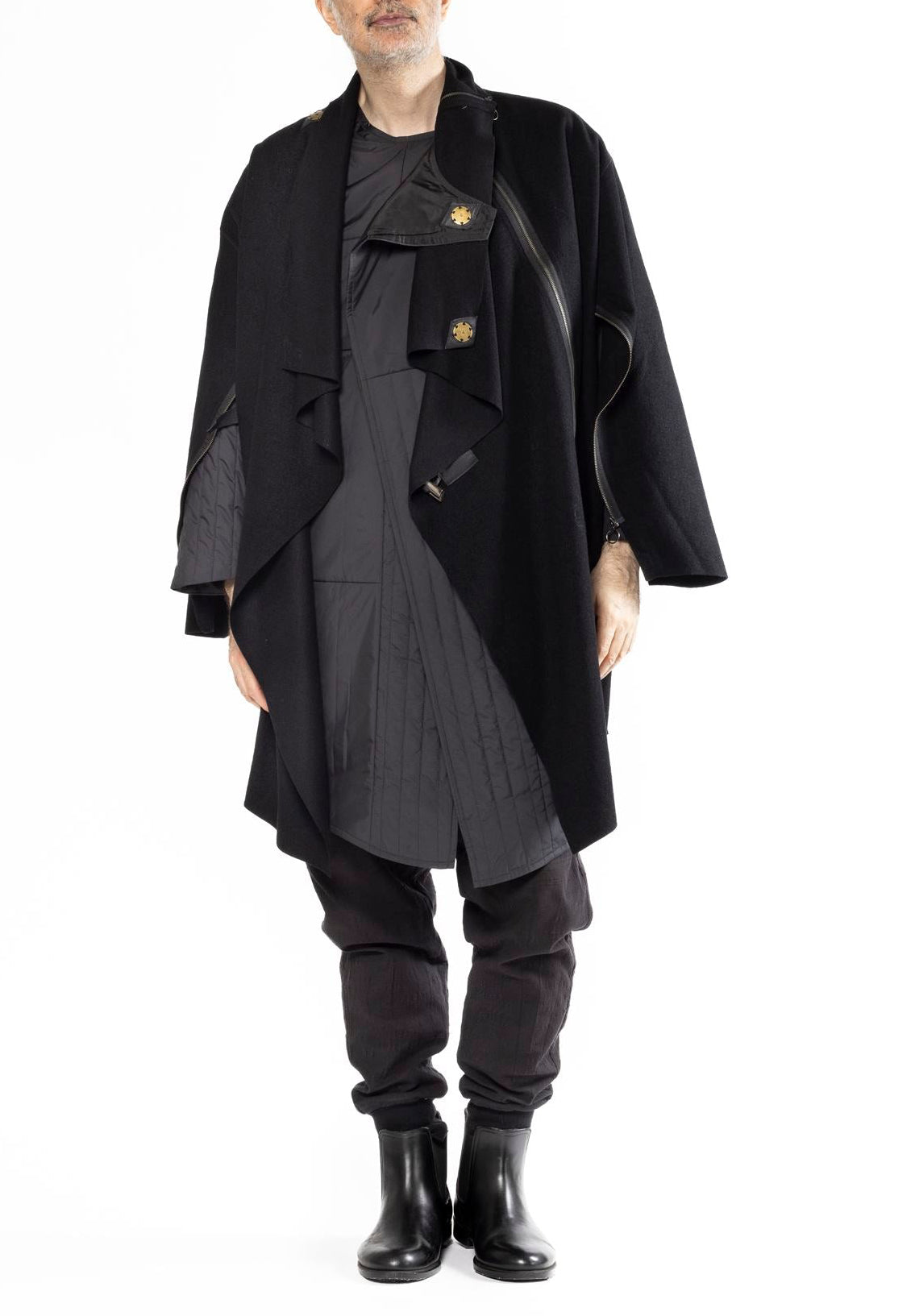 (PAIR IN SET) COAT STOLE WOOL + QUILT INNER COAT