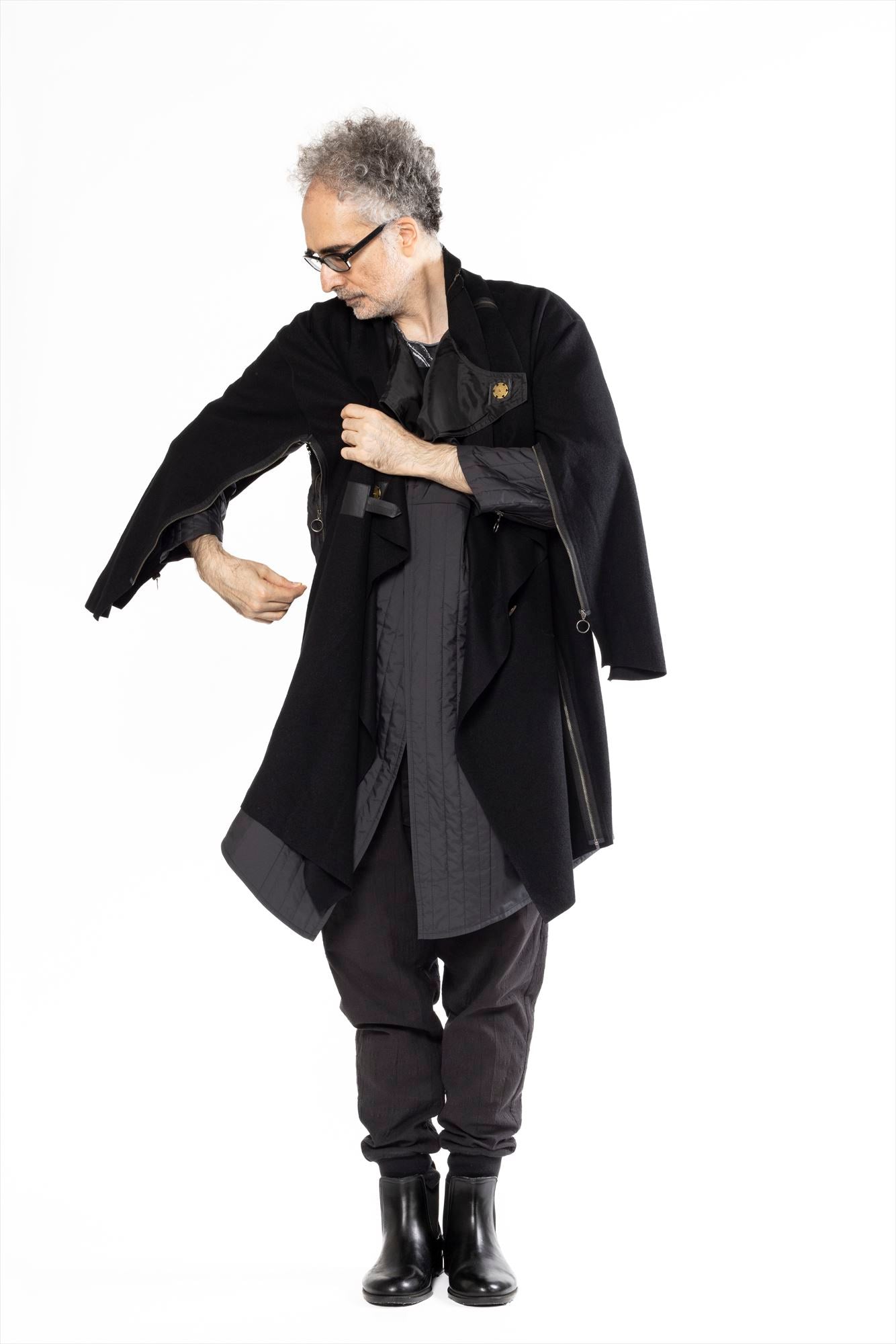 (PAIR IN SET) COAT STOLE WOOL + QUILT INNER COAT