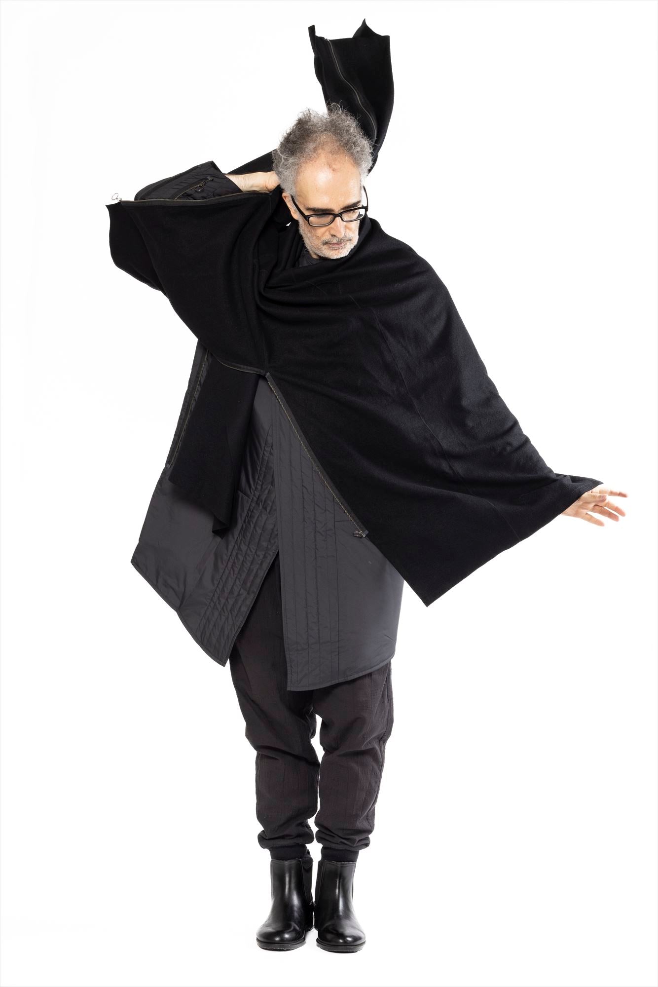 (PAIR IN SET) COAT STOLE WOOL + QUILT INNER COAT