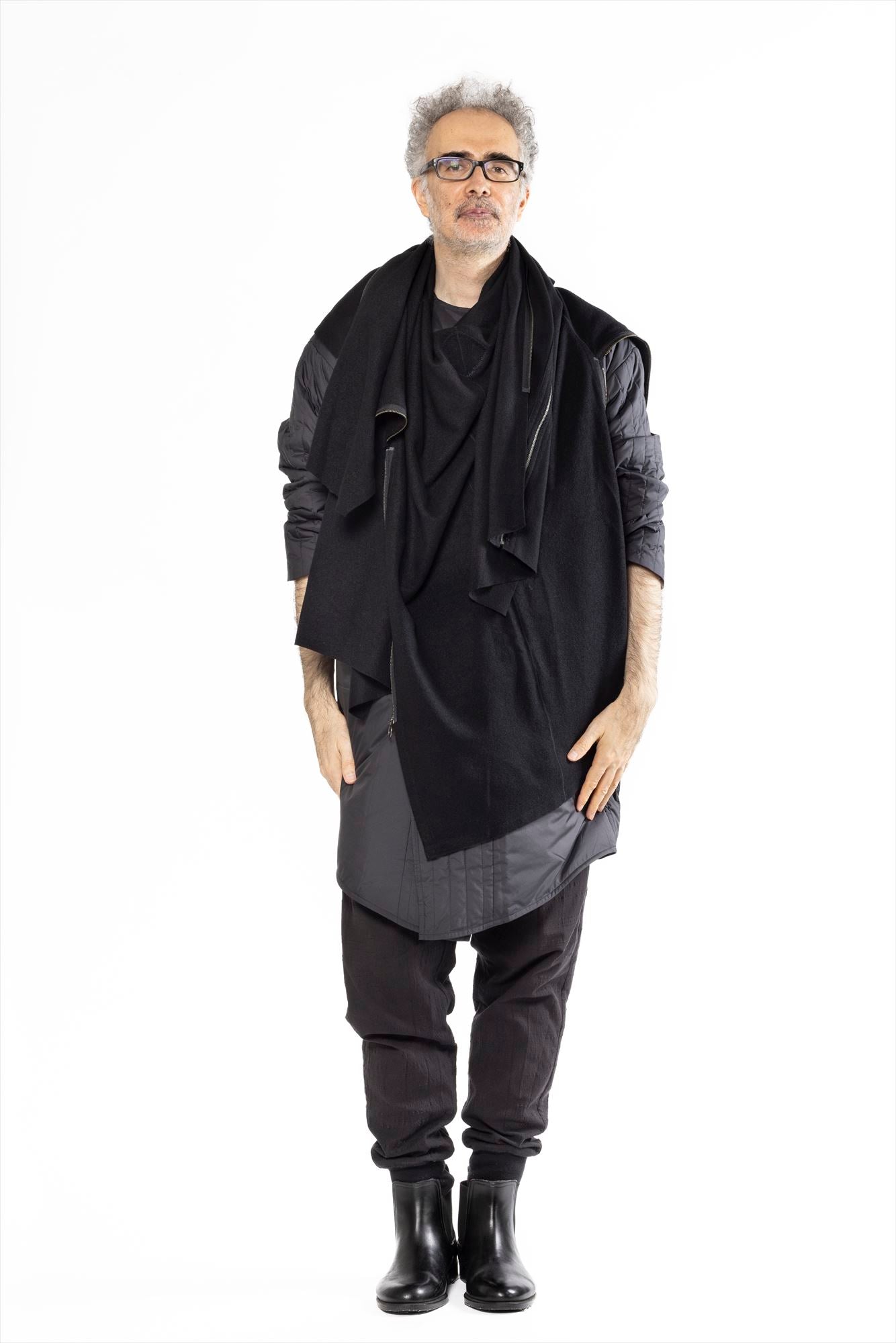 (PAIR IN SET) COAT STOLE WOOL + QUILT INNER COAT