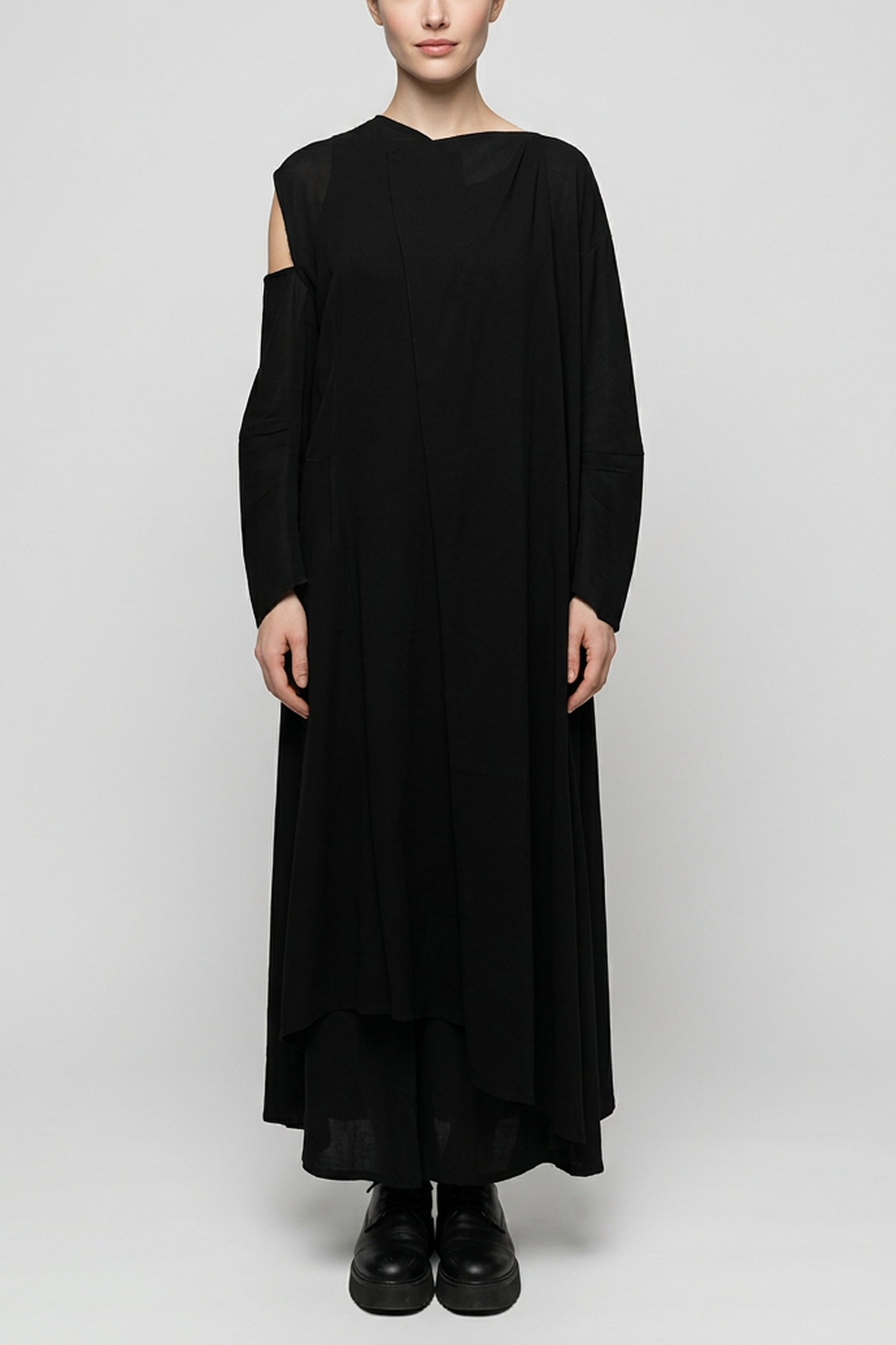 2WAY CROPPED SHOULDER ONE PIECE［COTTON］SOLID COLOUR