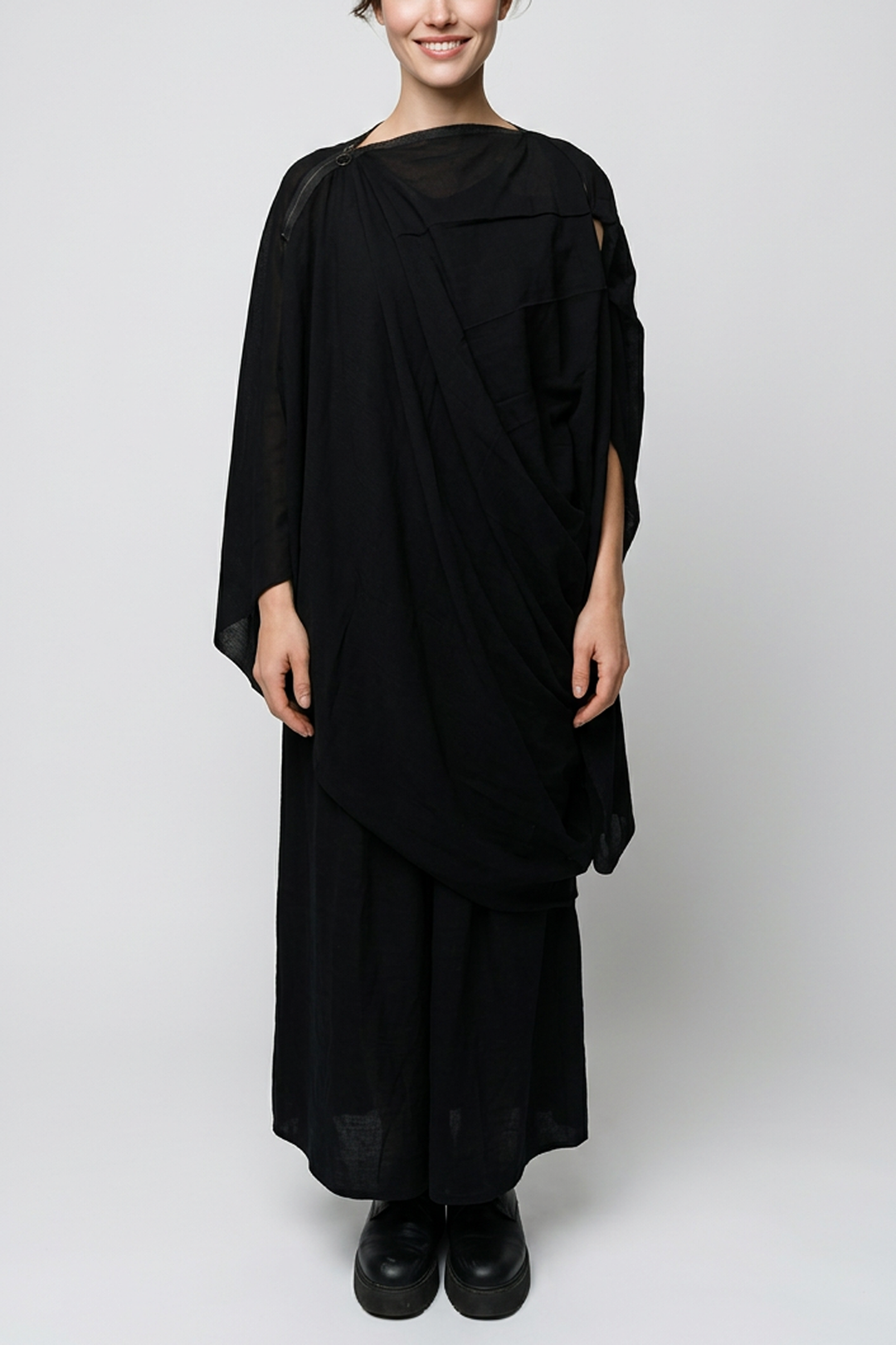 2WAY CROPPED SHOULDER ONE PIECE［COTTON］SOLID COLOUR