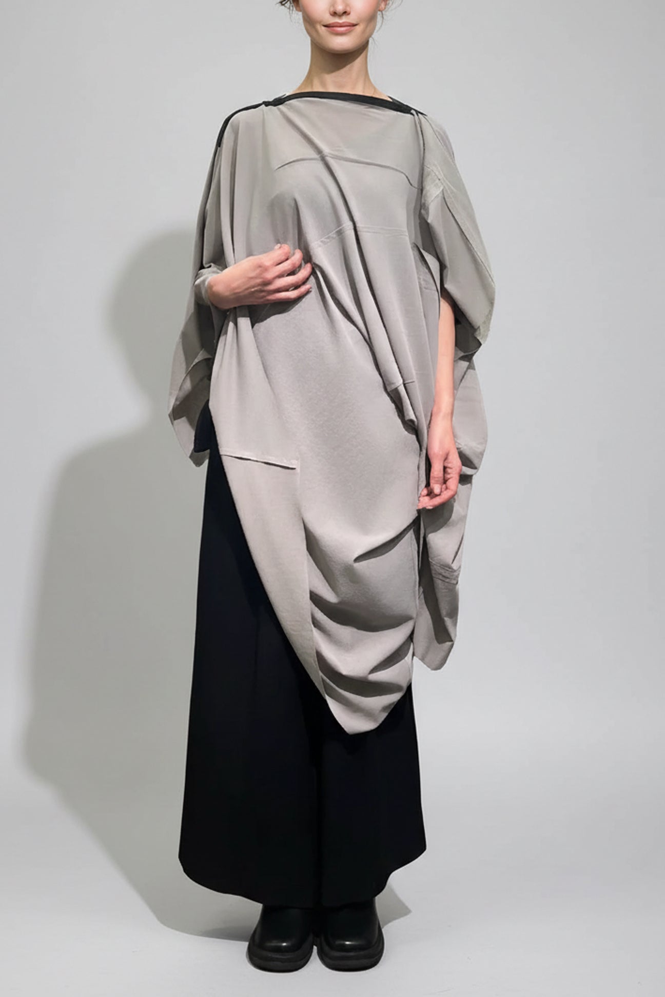 2WAY CROPPED SHOULDER ONE PIECE［COTTON］SOLID COLOUR