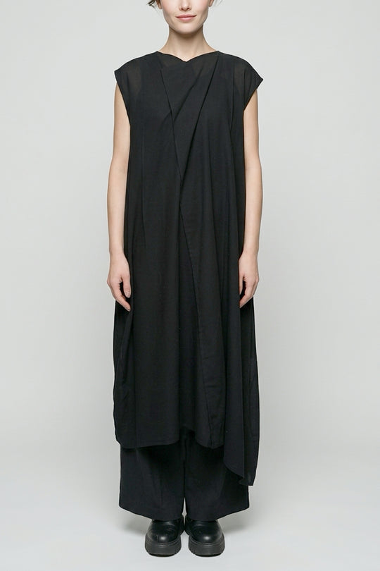 2WAY CROPPED SHOULDER ONE PIECE - NO SLEEVE［COTTON］