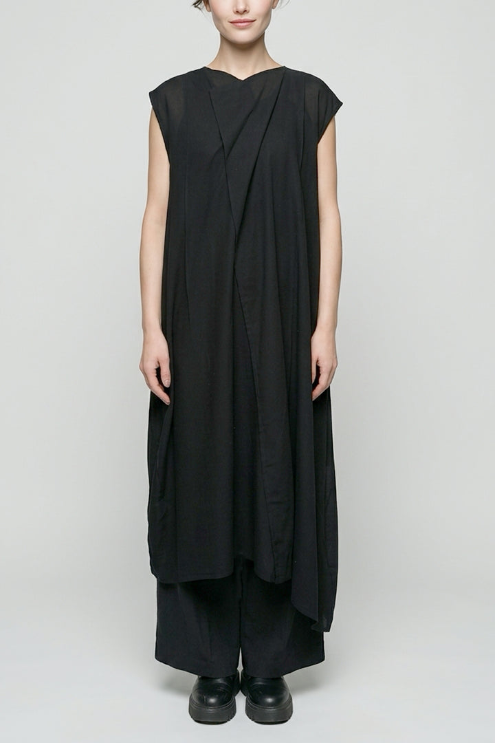 2WAY CROPPED SHOULDER ONE PIECE - NO SLEEVE［COTTON］