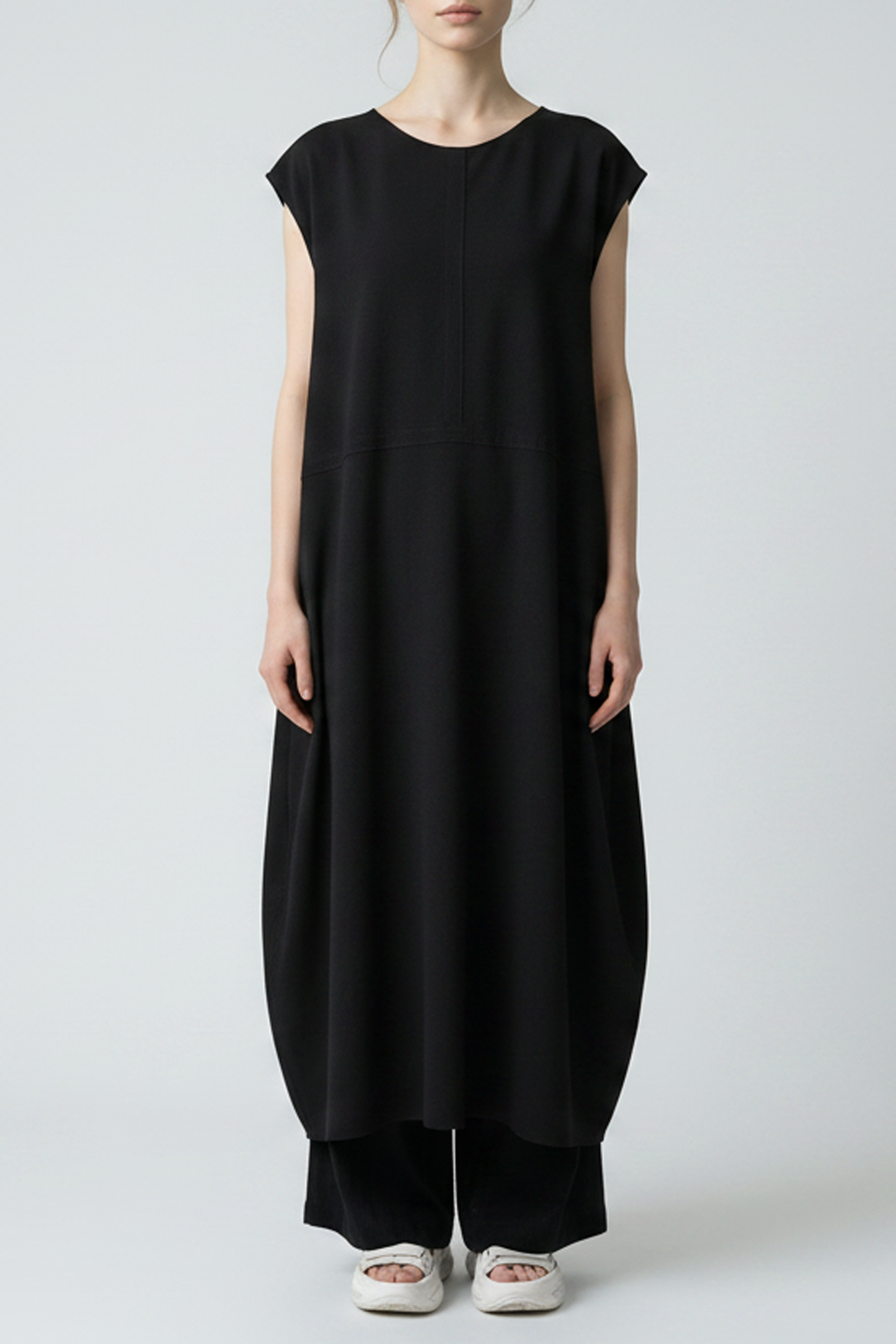 BALLOON ONE PIECE［COTTON］NO SLEEVE -単色