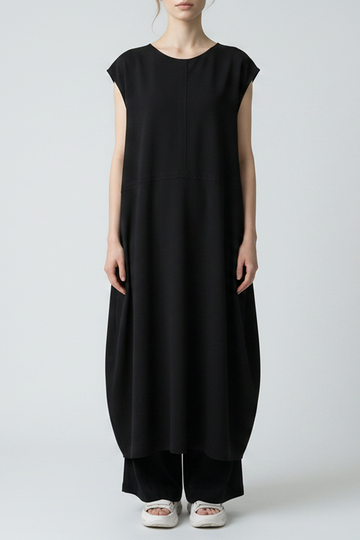 BALLOON ONE PIECE［COTTON］NO SLEEVE -単色