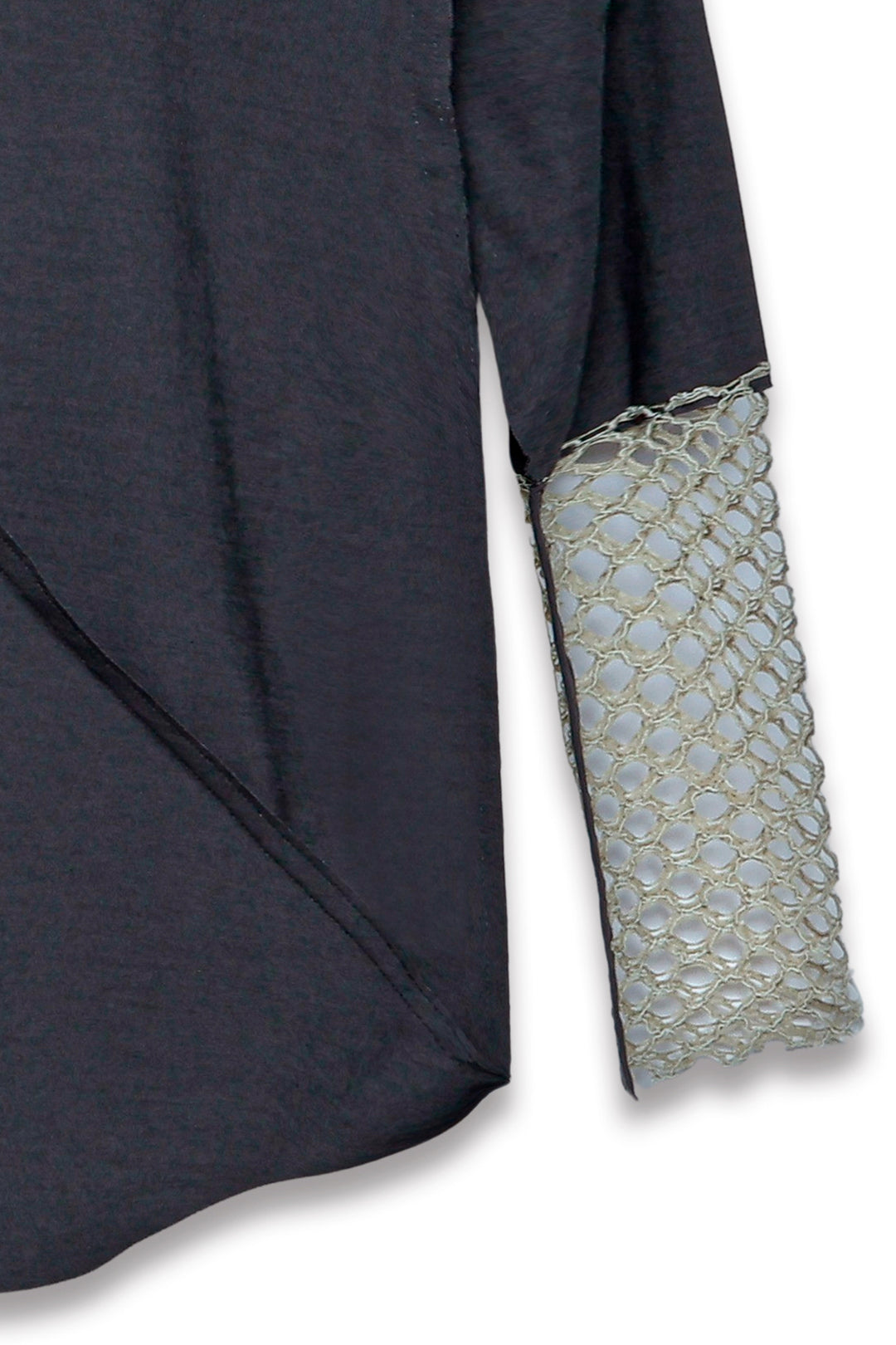 V NECK TUNIC WITH LACE［WOOL］