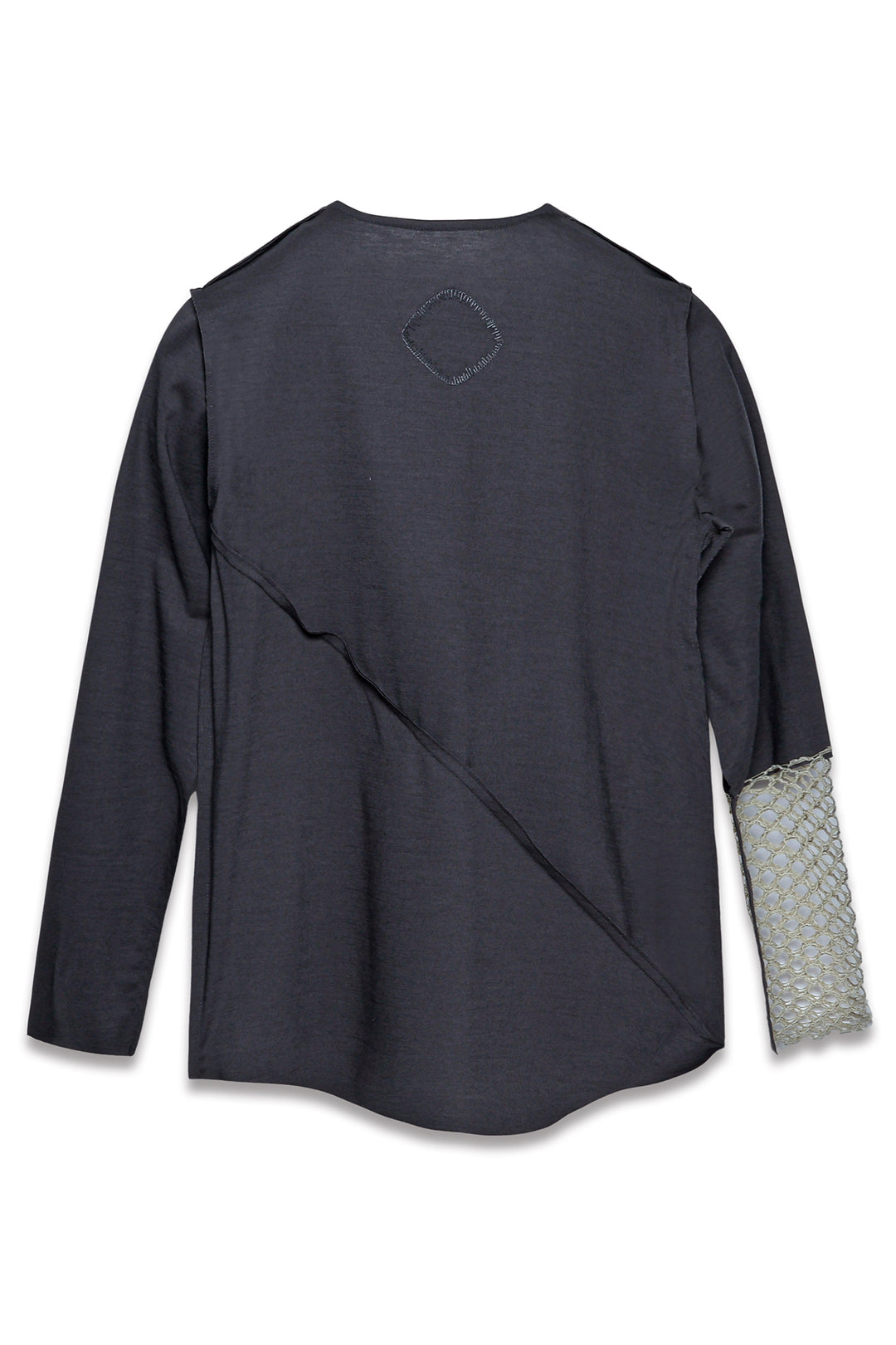 V NECK TUNIC WITH LACE［WOOL］