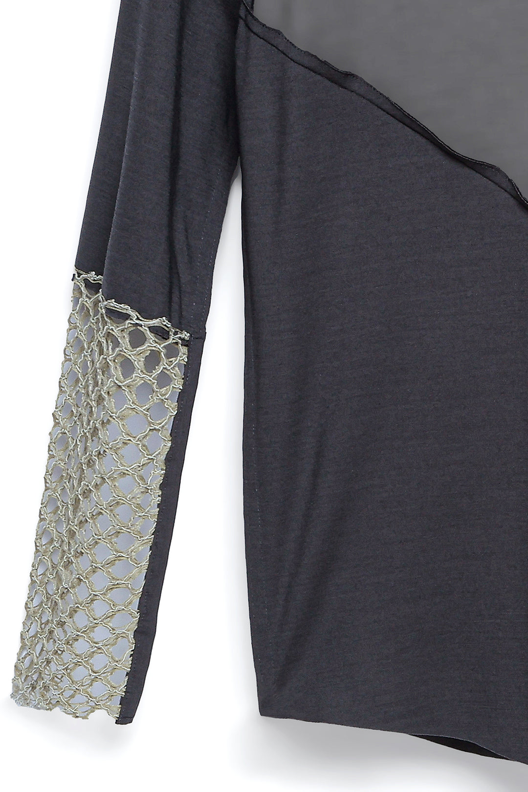 V NECK TUNIC WITH LACE［WOOL］