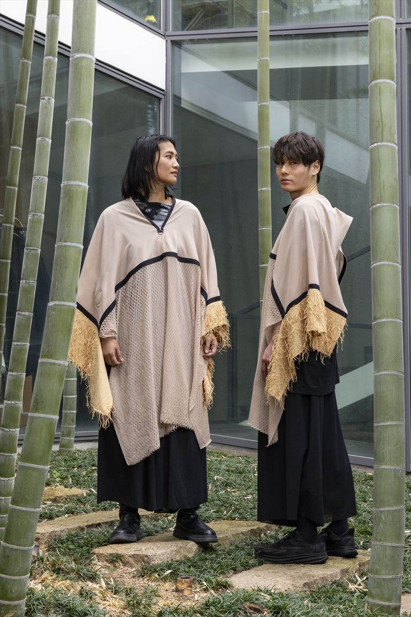 MIX PONCHO DRESS［COTTON］