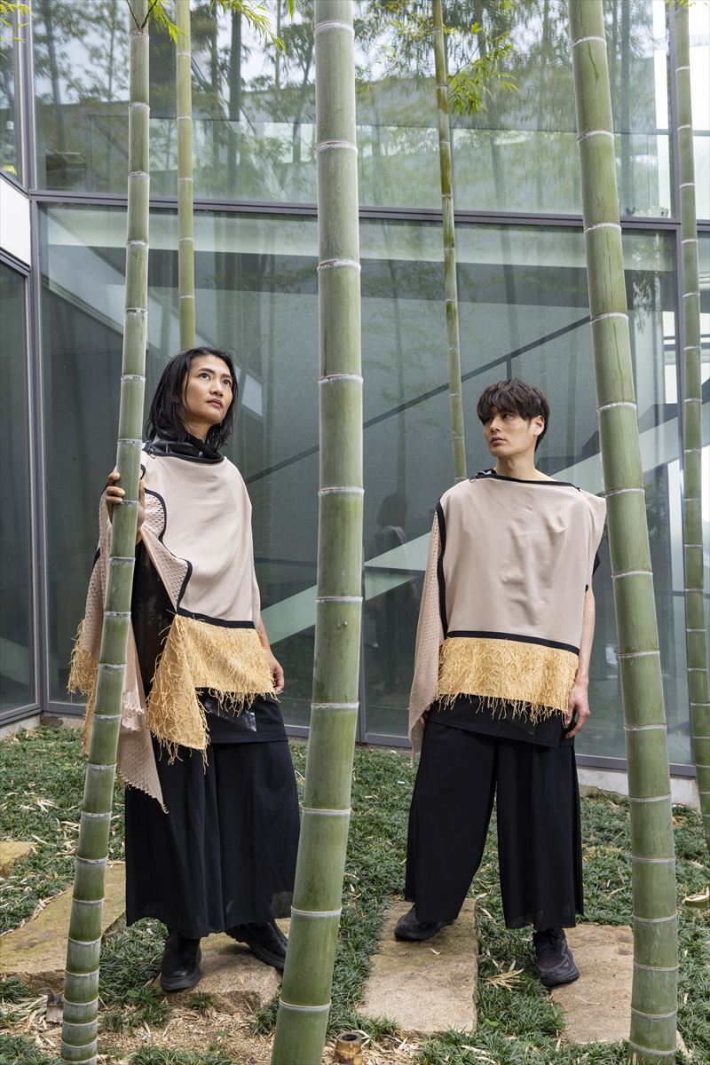MIX PONCHO DRESS［COTTON］