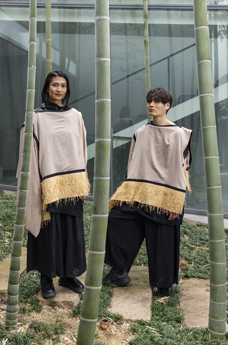 MIX PONCHO DRESS［COTTON］