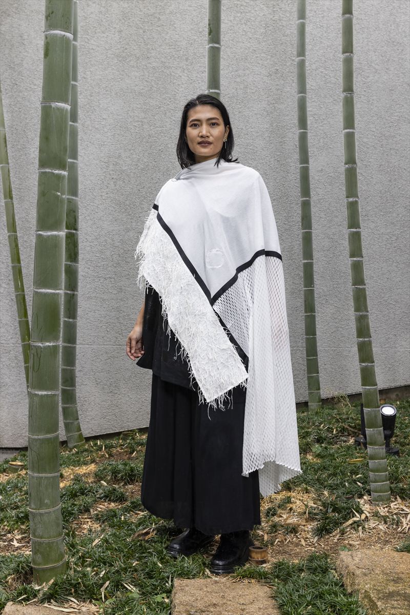 MIX PONCHO DRESS［COTTON］