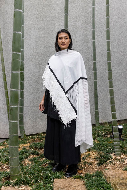 MIX PONCHO DRESS［COTTON］