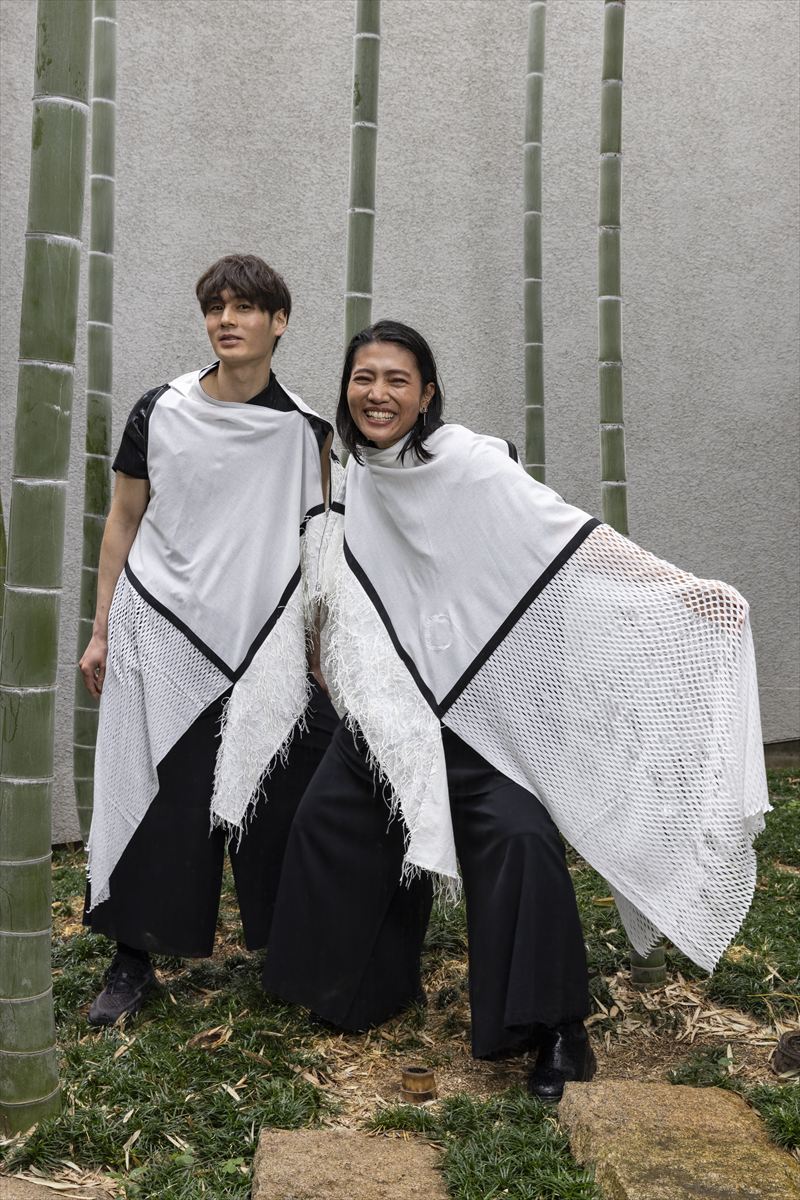 MIX PONCHO DRESS［COTTON］
