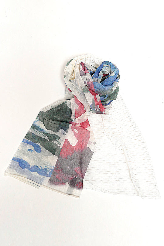 MONO CORNICE SCARF［SILK］ MIX COLOR