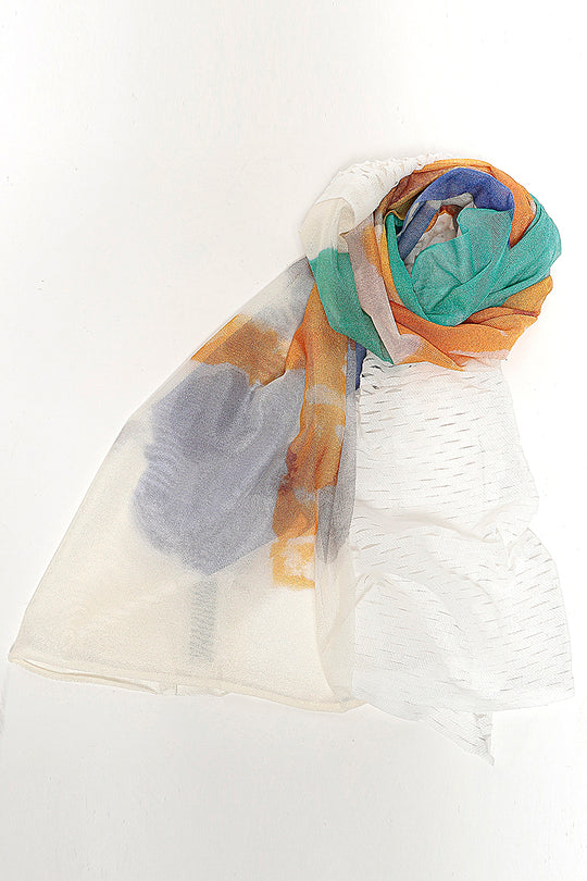 MONO CORNICE SCARF［SILK］ MIX COLOR