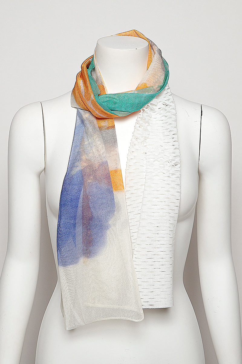 MONO CORNICE SCARF［SILK］ MIX COLOR