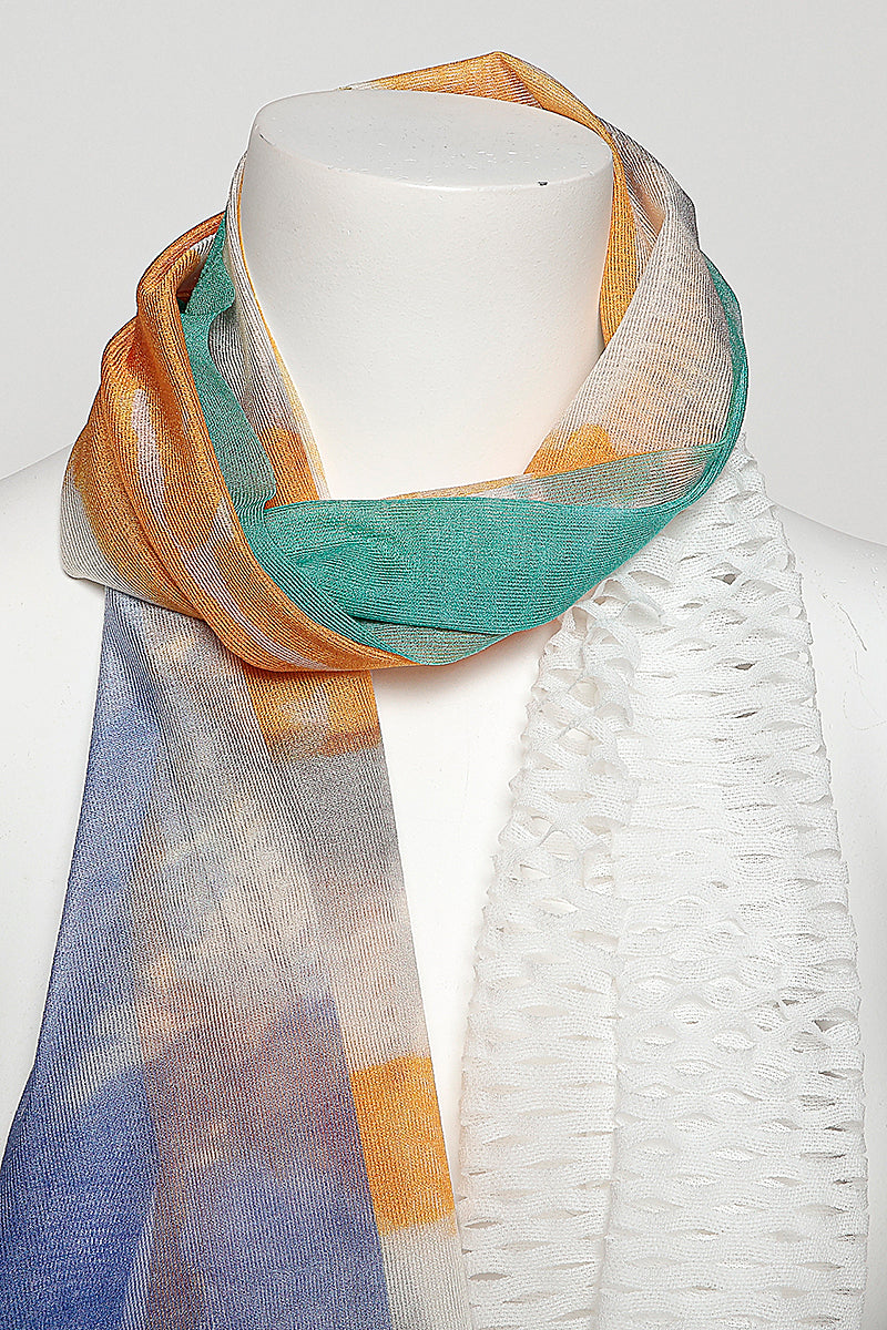 MONO CORNICE SCARF［SILK］ MIX COLOR