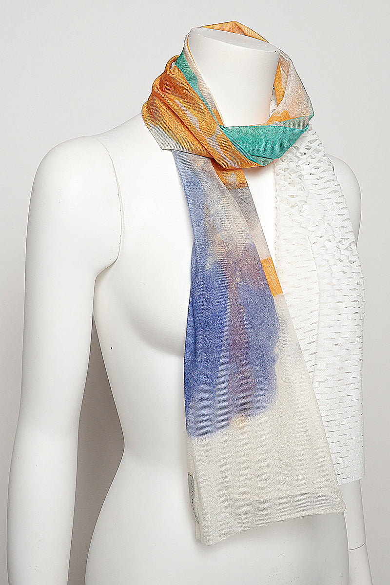 MONO CORNICE SCARF［SILK］ MIX COLOR
