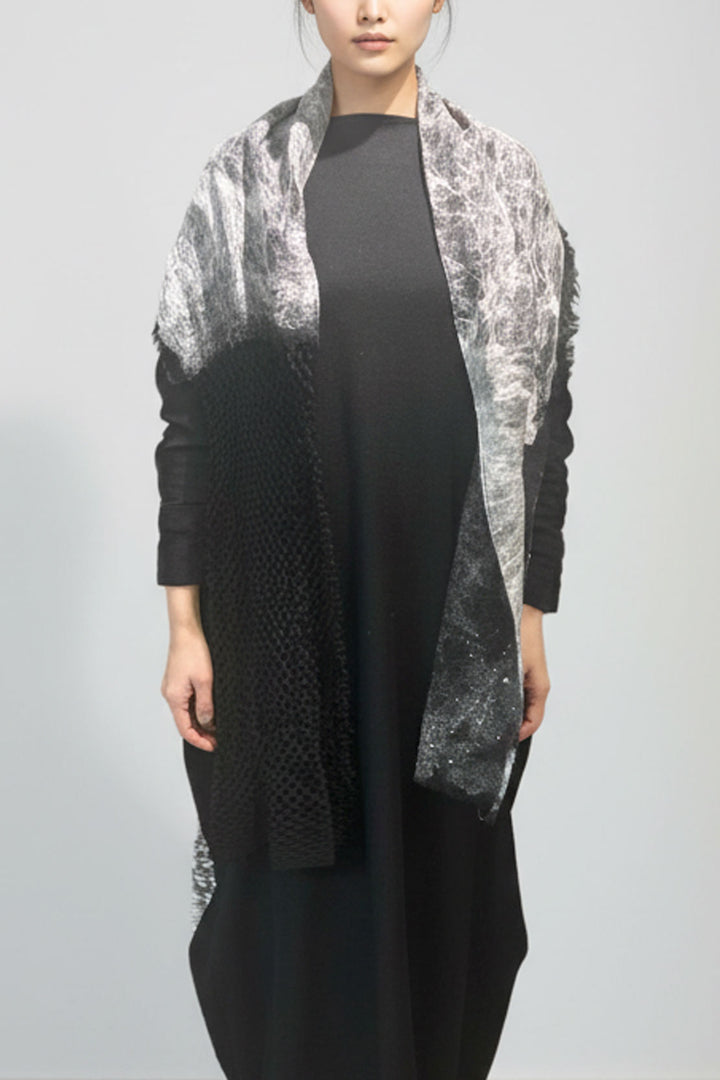 SILK NEEDLE PUNCH SLIM SCARF［WOOL］