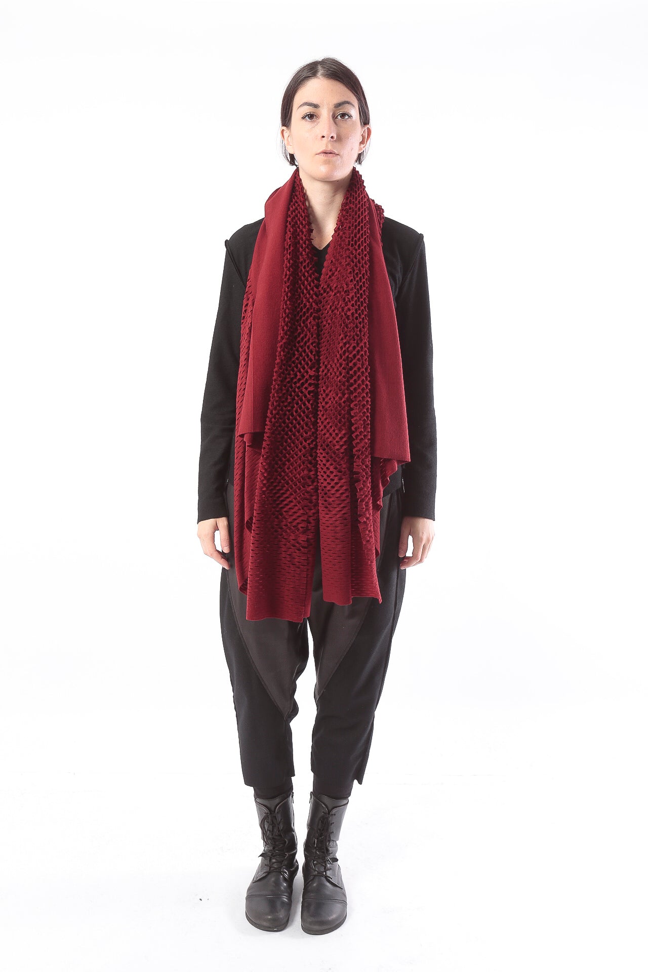 PLAIN CORNICE STOLE［WOOL］SOLID COLOR