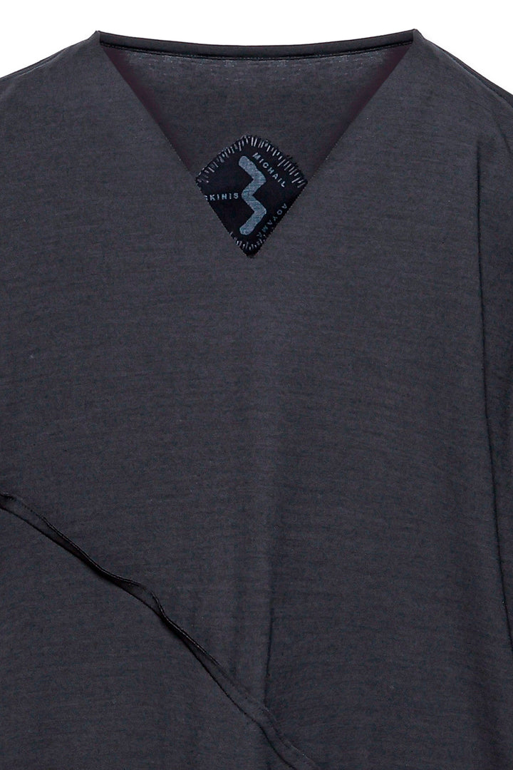 V NECK TUNIC WITH LACE［WOOL］