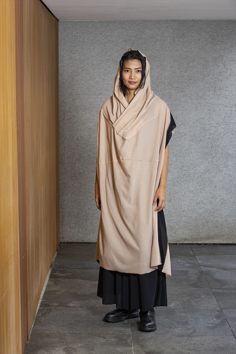 3 WAYS HOODED ONE PIECE［COTTON］BLOCK COLOR BEIGE