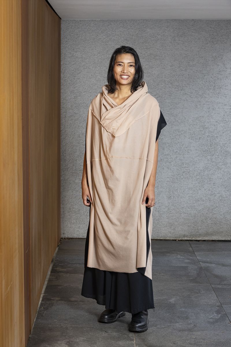 3 WAYS HOODED ONE PIECE［COTTON］BLOCK COLOR BEIGE