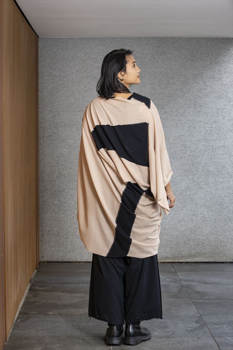 3 WAYS HOODED ONE PIECE［COTTON］BLOCK COLOR BEIGE