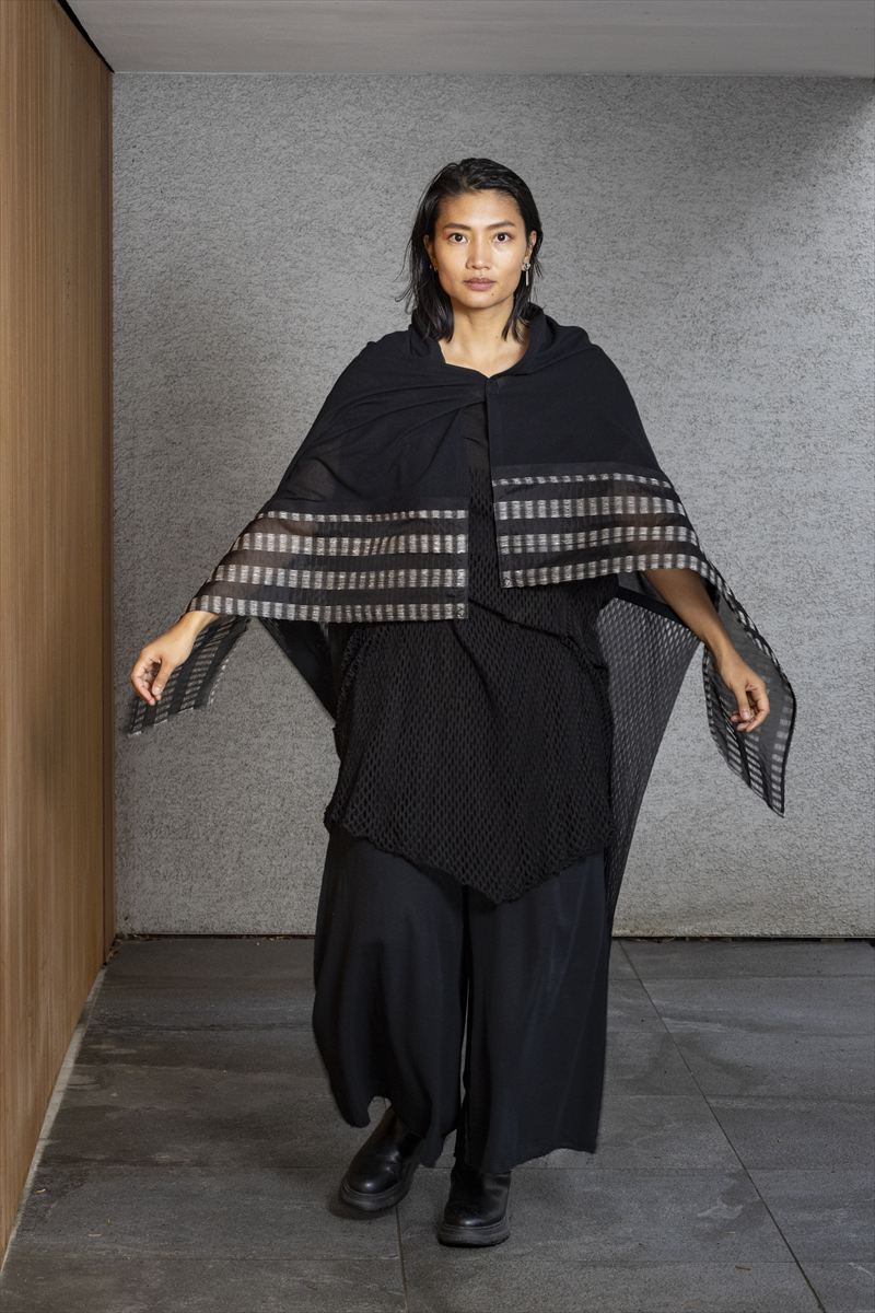 MIX PONCHO DRESS［SILK / COTTON］ KIBISO