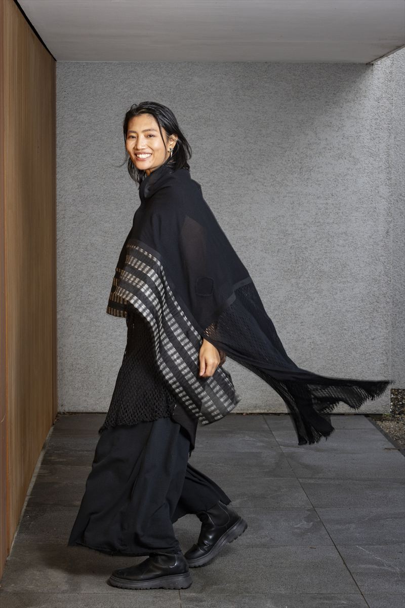 MIX PONCHO DRESS［SILK / COTTON］ KIBISO
