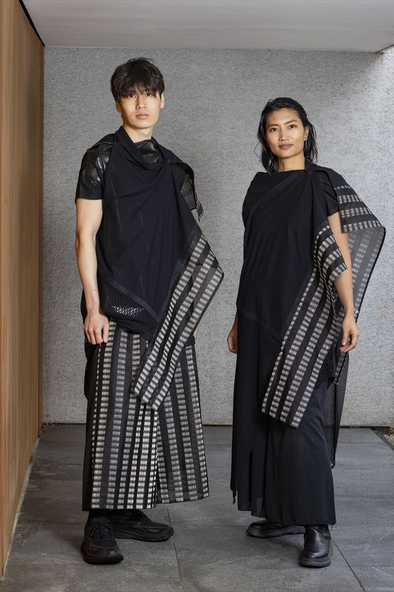 MIX PONCHO DRESS［SILK / COTTON］ KIBISO