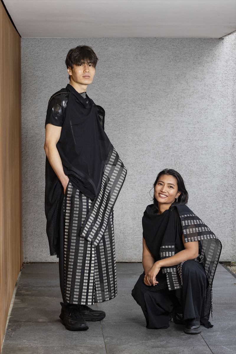 MIX PONCHO DRESS［SILK / COTTON］ KIBISO
