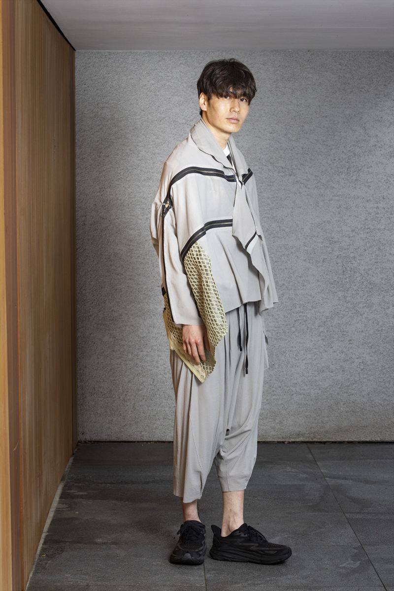 COAT STOLE［COTTON］SILVER GRAY with PANEL