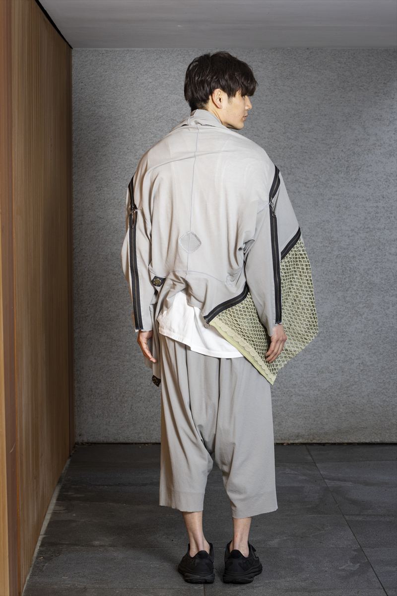 COAT STOLE［COTTON］SILVER GRAY with PANEL