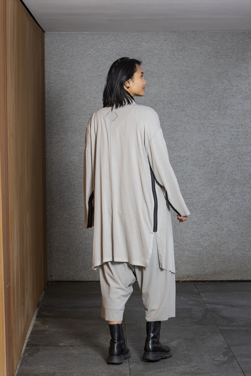COAT STOLE［COTTON］SILVER GRAY with PANEL