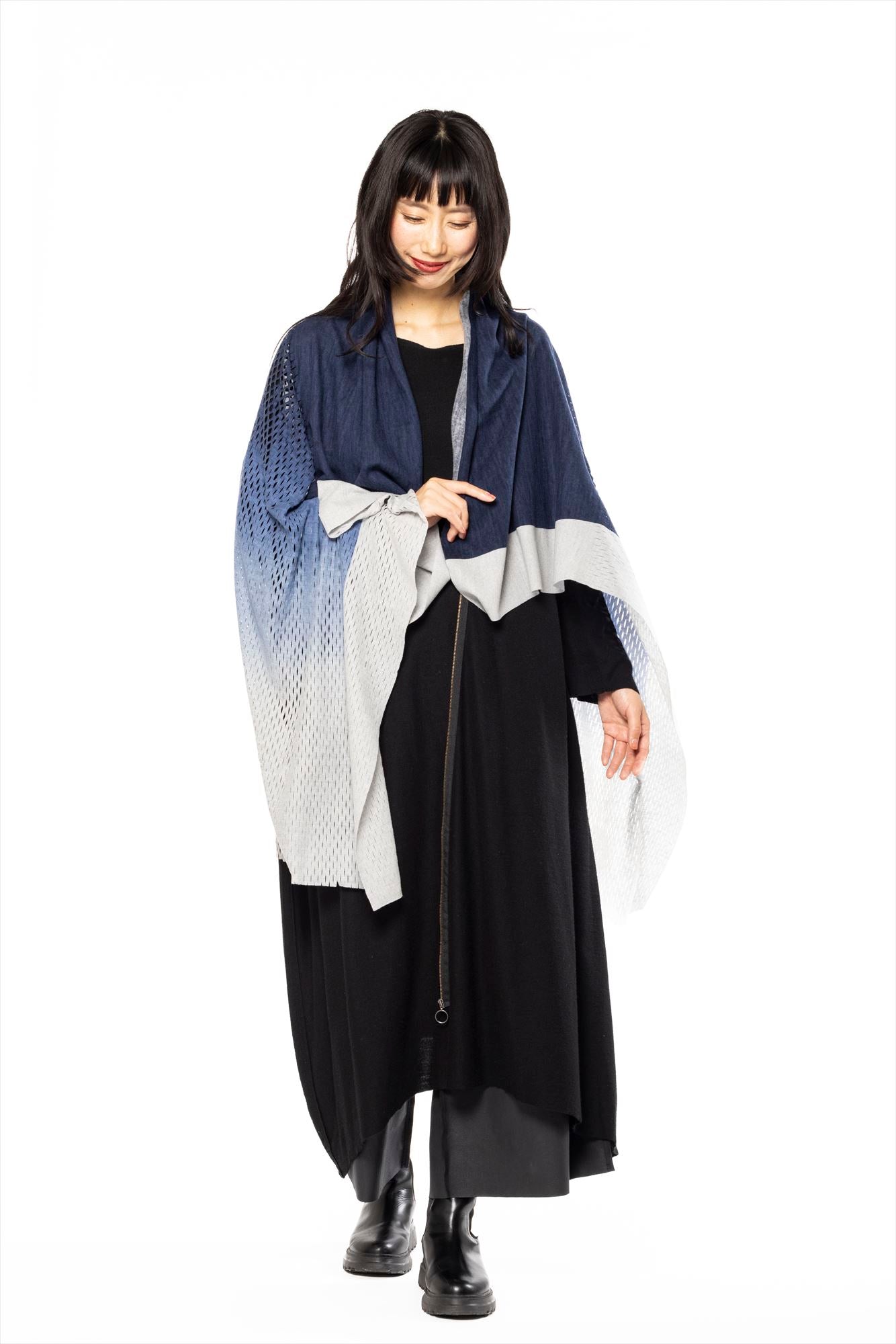 PLAIN CORNICE STOLE［WOOL］SINGLE GRADATION