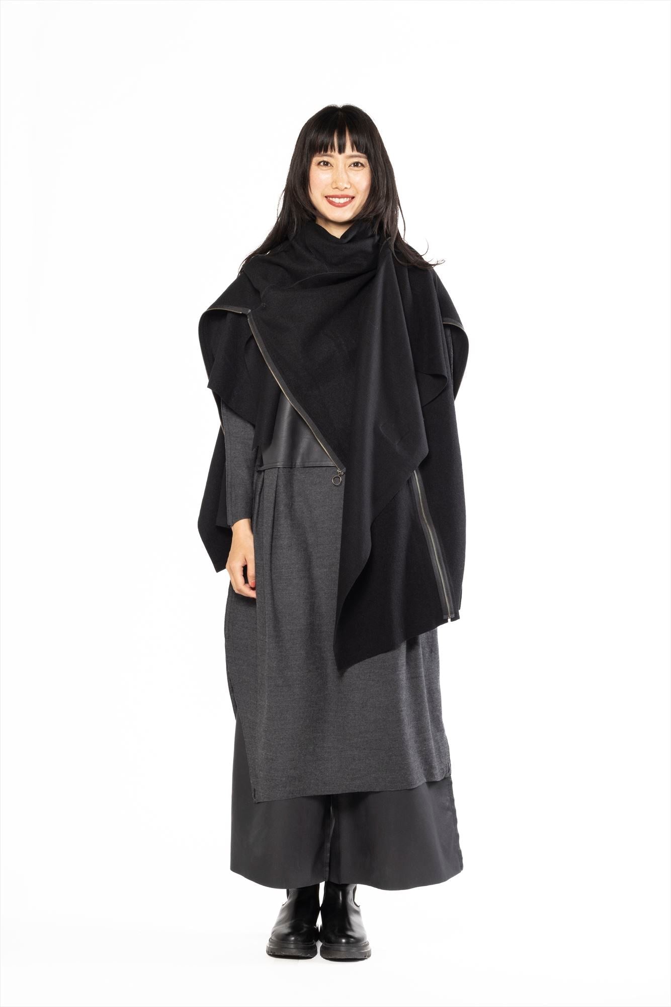 (PAIR IN SET) COAT STOLE WOOL + QUILT INNER COAT