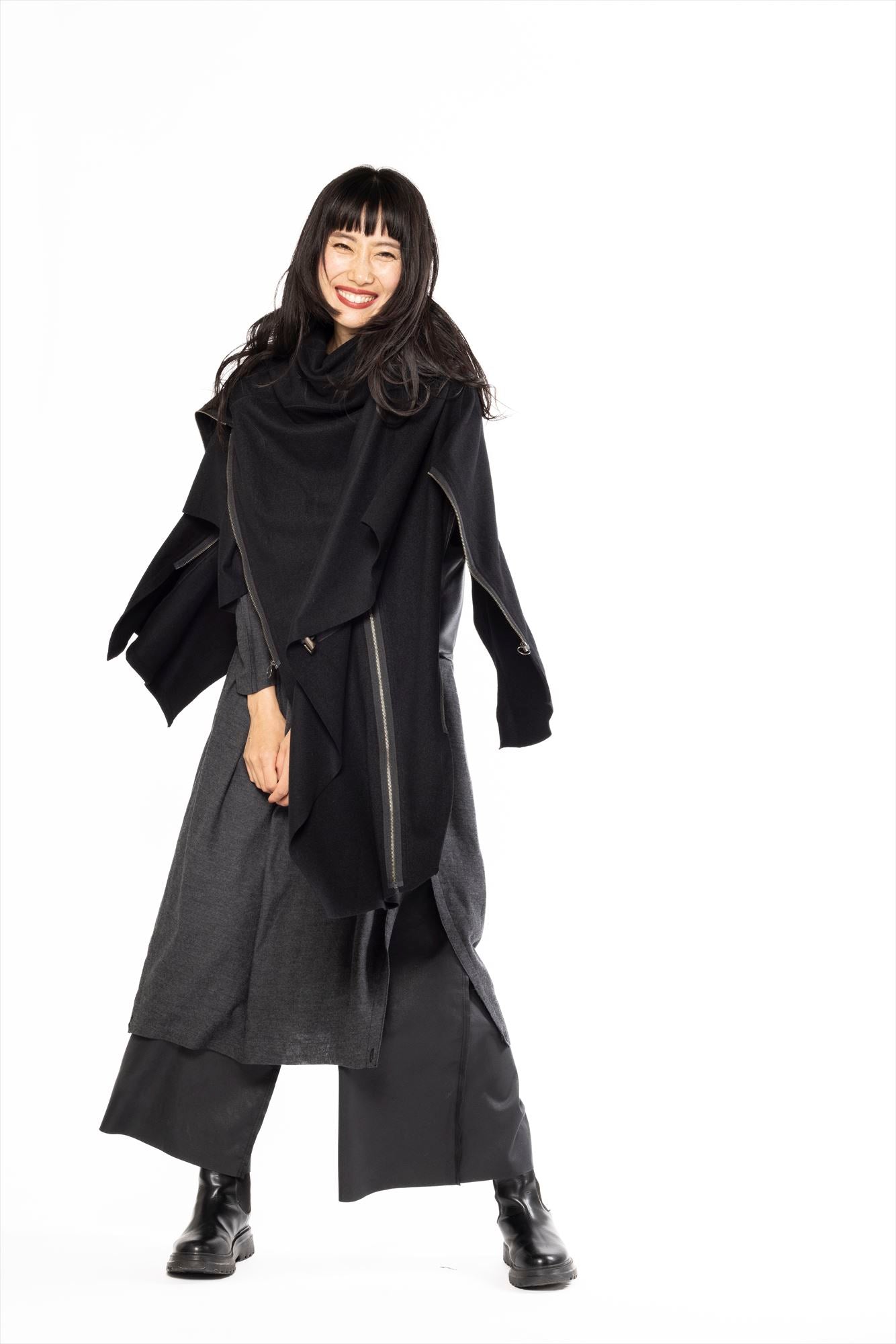 (PAIR IN SET) COAT STOLE WOOL + QUILT INNER COAT